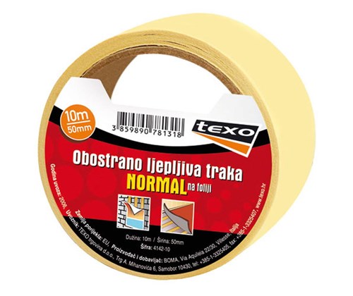 TEXO Obostrano ljepljiva traka 10 m - na foliji normal